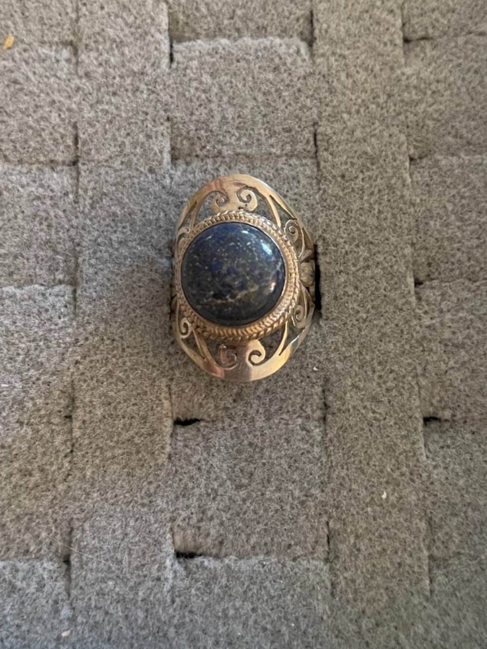 Vintage Sterling Silver Ring Lapis ? Size 5.75 Handmade Free People Boho $150